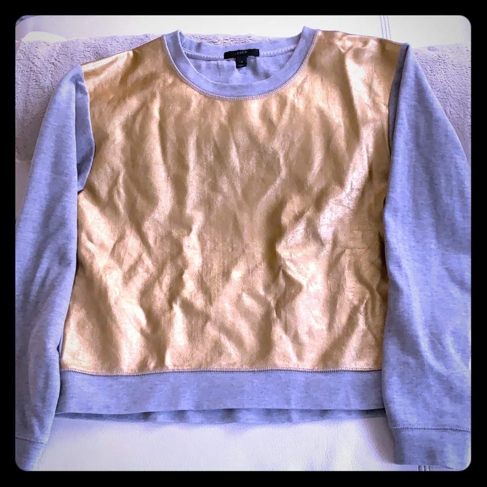 J crew sweatshirt with metallic gold front